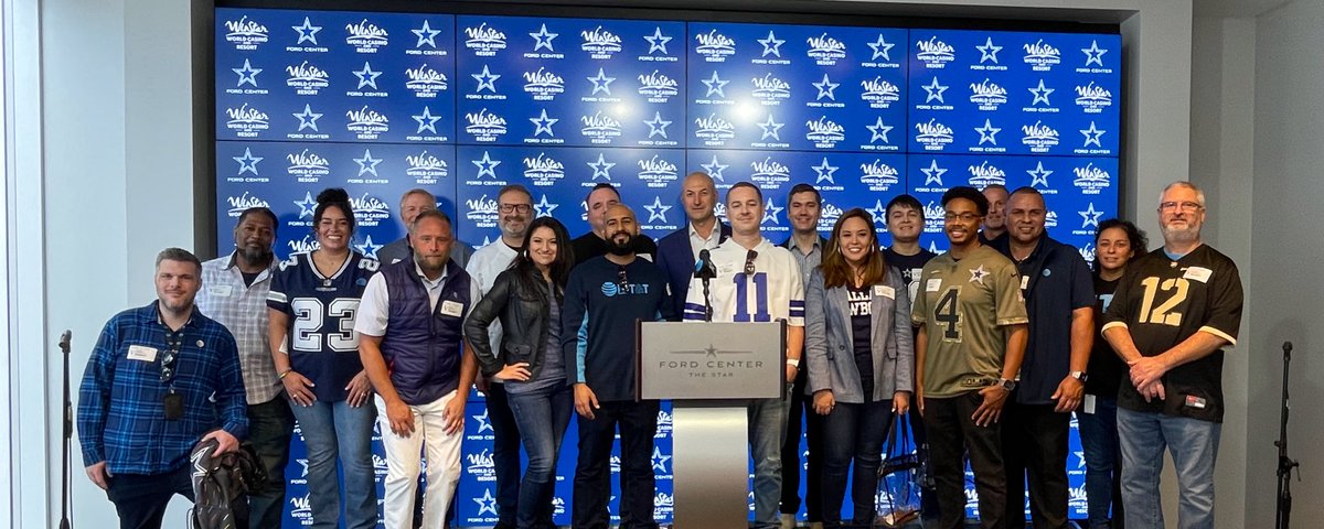NTX_Market's tweet photo. Yesterday we had the chance to enjoy a full #DallasCowboys experience with some our #Veterans! 

We wish we could show you more pictures, but, what happens at The Star, stays at The Star… ⭐️🤠🏈

@LynetteMAguilar @colehamer @dbustamante1210 @SSanjuaneloS @CC034E https://t.co/MwtiAsaXCp