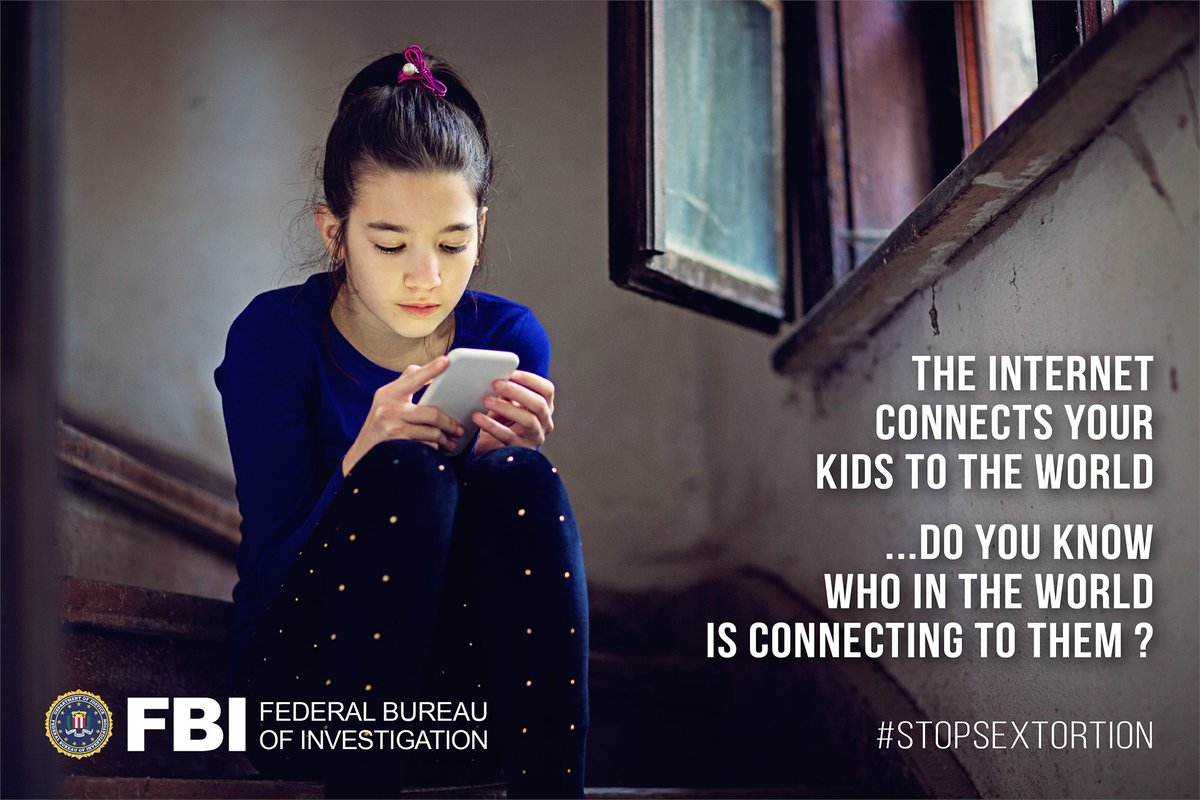Sending just one explicit image to another person online could become the catalyst for child 
sexual exploitation and sextortion. Help the FBI #StopSextortion