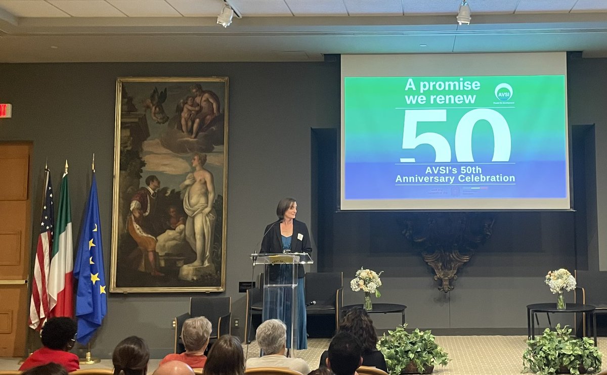ItalyinUS's tweet photo. Great to host @fondazioneAVSI’s 50th anniversary celebration in the United States. An occasion to highlight #Italy’s long-standing commitment to development cooperation &amp; 🇮🇹🇺🇸 joint work. #AVSI50 #promisewerenew #beyonddevelopment https://t.co/gF2gMLXFGo