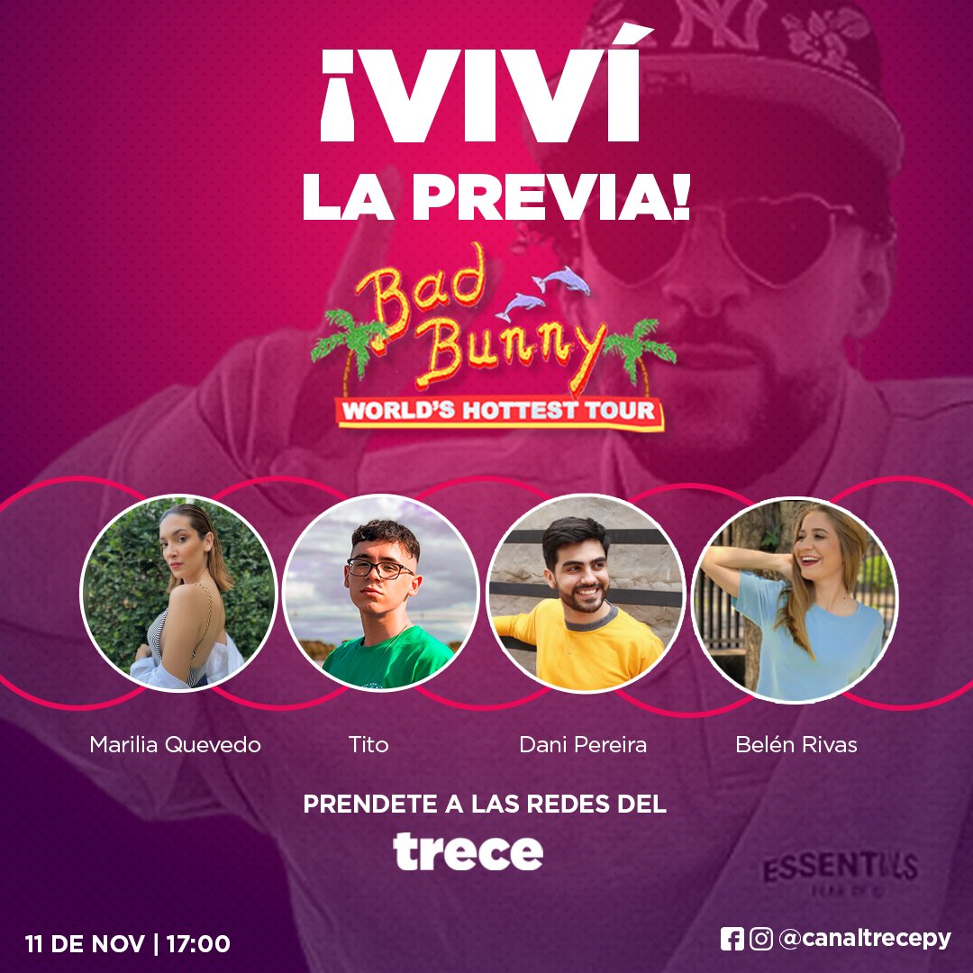 Mañana no se pierdan la mega cobertura de TITI ME PREGUNTOOOO 🤩💥

Con la conducción de estos geniosss 😎

PREN-DAN-SE 💖 desde las 17:00 ⏰ a las redes del #Trece 📲

#SiempreConectados