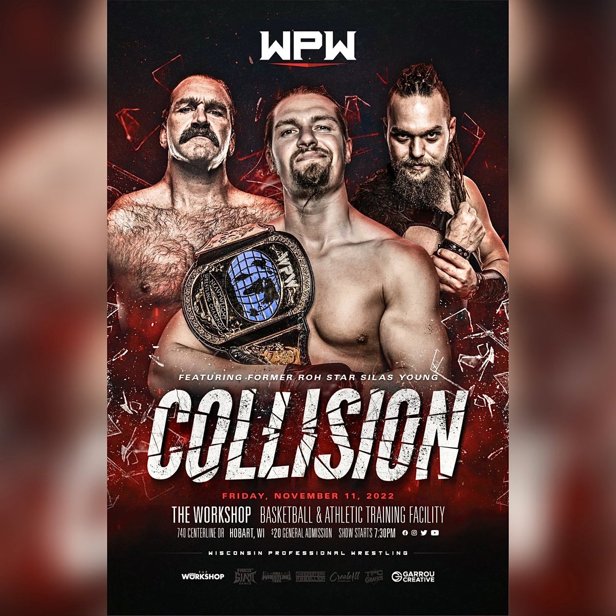 KodaJacobs_'s tweet photo. 🗓 TOMORROW NIGHT 🗓

New #WPW HEAVYWEIGHT Champion 🏆 @WeaponNext ,
Former #ROH star SILAS YOUNG,

AND,

My second-in-command, My ‘boots on the ground’,
MY WPW DEPUTY COMMISSIONER 💠
JORDAN DIETSCHE 👏👏👏👏👏

#WPWlive presents #COLLISION

📍The Workshop | HOBART, WI https://t.co/Tv3TecOgH8