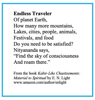 enlightwritings's tweet photo. #ENLightBooks #AmazonAuthor #readers
#ReadersCommunity #KabirLikeChastisements #MaterialtoSpiritual #UniquePoems #ShortPoems #PithyPoems #poems #spirituality #traveling #Nityananda #consciousness https://t.co/2nCsABds5k