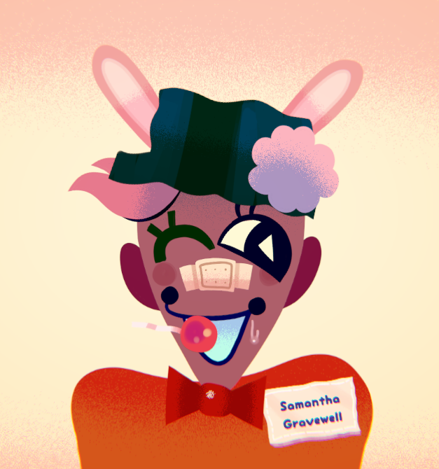 Whatoon's tweet photo. Hey @LimboLaneGames !! Joining in with an entry of my own for the #greatgodgrove NPC contest!! His name is Coney Cotton!! It was fun to goof around in Face Love to make him!! https://t.co/D053SsRyNO