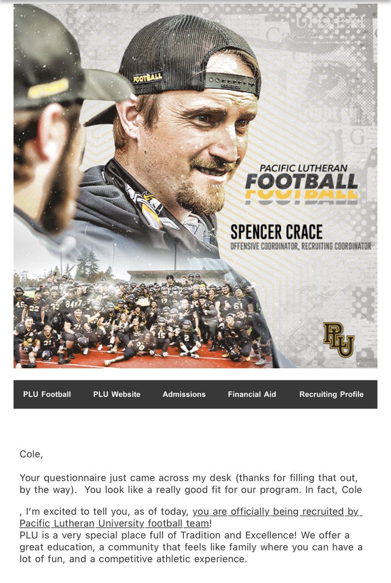 cole_goodenow's tweet photo. Humbled‼️ Thanks for the love @SpencerCrace and @PLUFootball 
@LuteFBKeimTime @BrandonHuffman @TFordFSP @Murdock_02 @RealMG96 @tahomafootball https://t.co/lkdh9CYzXg