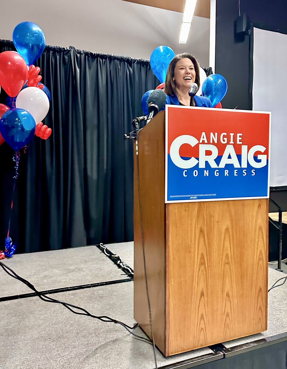 AngieCraigMN's tweet photo. Thank you, Minnesota. It’s an honor to represent you for a third term in Congress. https://t.co/7yL4KXxNoD