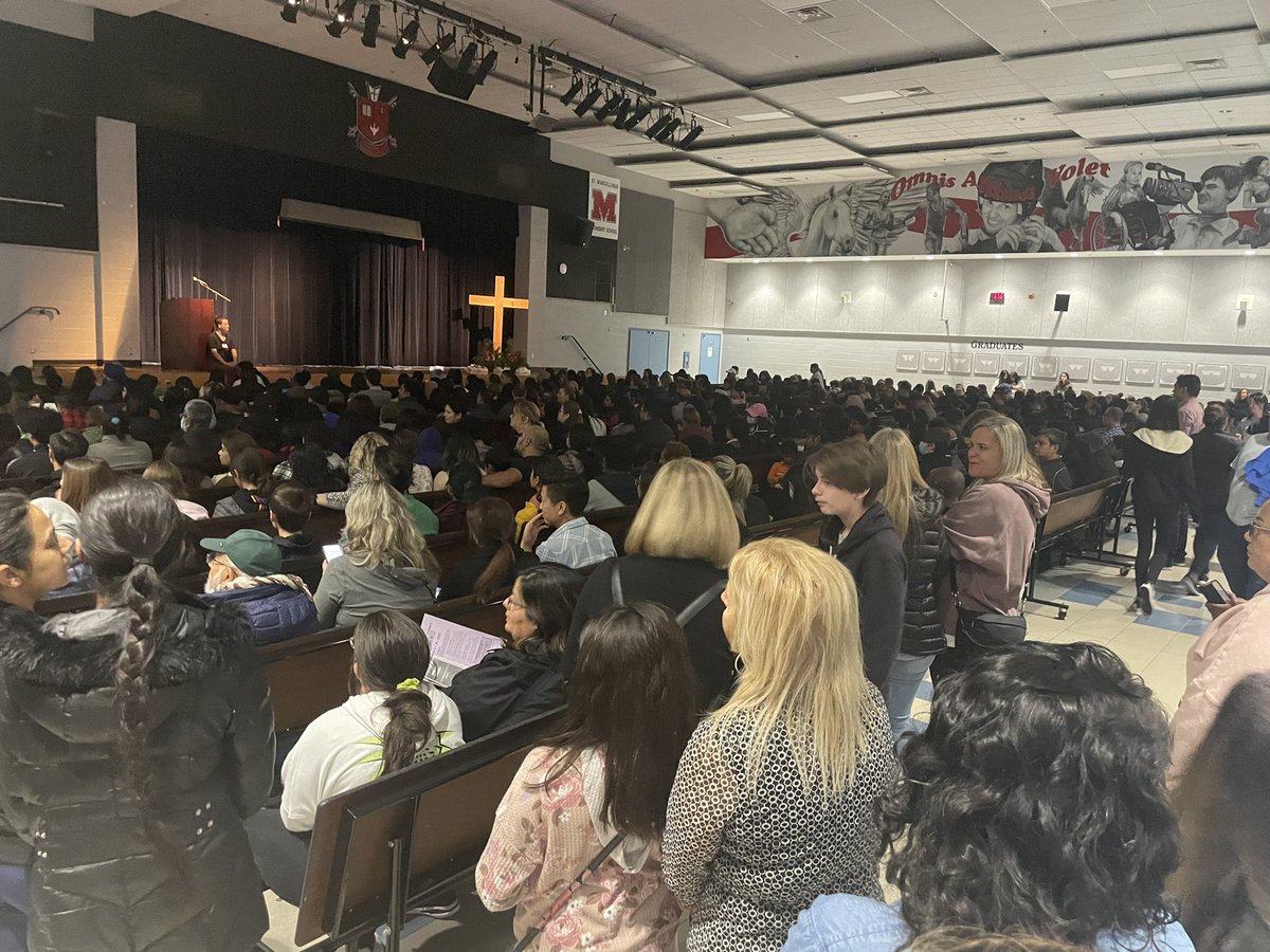 Packed house <a href="/StMarcellinusSS/">St. Marcellinus CSS</a> Grade 9 Information Night.