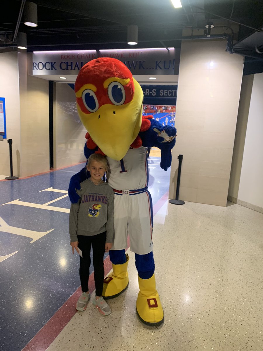 WesBook12's tweet photo. First game in Allen Fieldhouse for CJ! @book_erica #RockChall https://t.co/3aZbpN3LPl