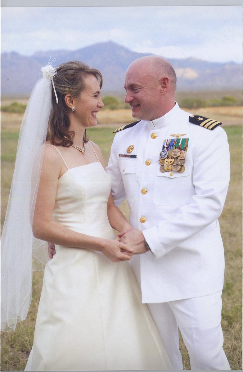 CaptMarkKelly's tweet photo. Happy anniversary to my incredible wife, @GabbyGiffords. You’re the smartest, strongest person I know. Thank you for every single one of our last 15 years together. Here’s to many more. https://t.co/clD4nynBiV