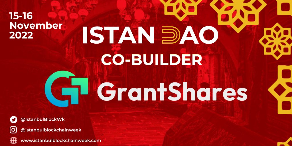 Welcome, <a href="/GrantShares/">GrantShares</a>! co-builder of #IstanDAO
GrantShares is a grants DAO for funding Web3 projects at grassroots levels.
#web3 #DAO #blockchain #istanbul