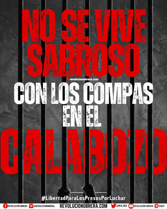 CiagpiColombia's tweet photo. ¡Libertad para los presos por luchar!
No se vive sabroso con los compas en el calabozo
📷 @mlm_red https://t.co/AiApu4XcGF