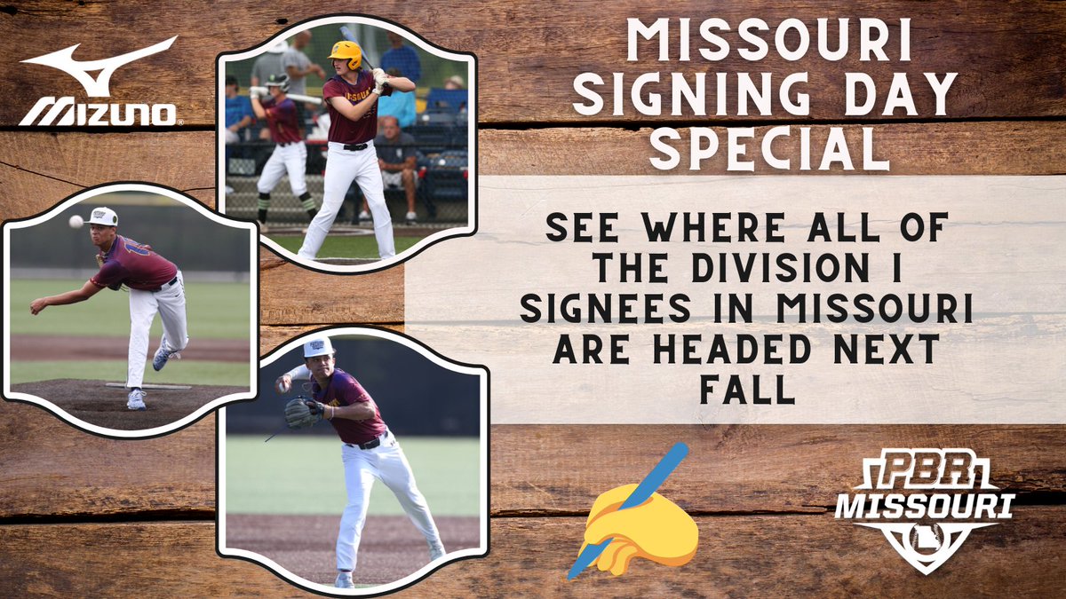 𝓢𝓲𝓰𝓷𝓲𝓷𝓰 𝓓𝓪𝔂 𝓢𝓹𝓮𝓬𝓲𝓪𝓵 ✍️

+ Players across the country signed their National Letters of Intent to play baseball at the next level yesterday. 

+ Today, we broke down where Division I prospects in Missouri are headed next fall. 

𝐒𝐓𝐎𝐑𝐘: bit.ly/3A5O9It