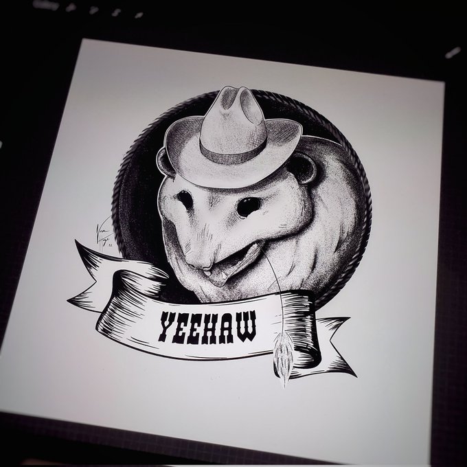 Quick cowboy opossum drawing I did tonight uwu https://t.co/6CcMawk8n7