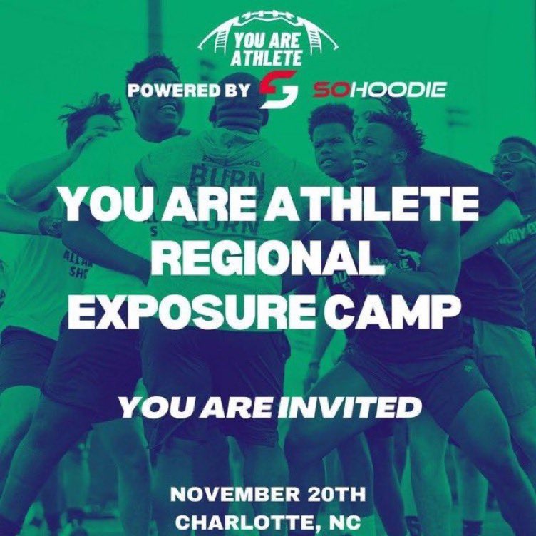 grateful to have received an invite from @youareathlete to their regional exposure camp! @CoachJud_21 @coachSAQ_A1