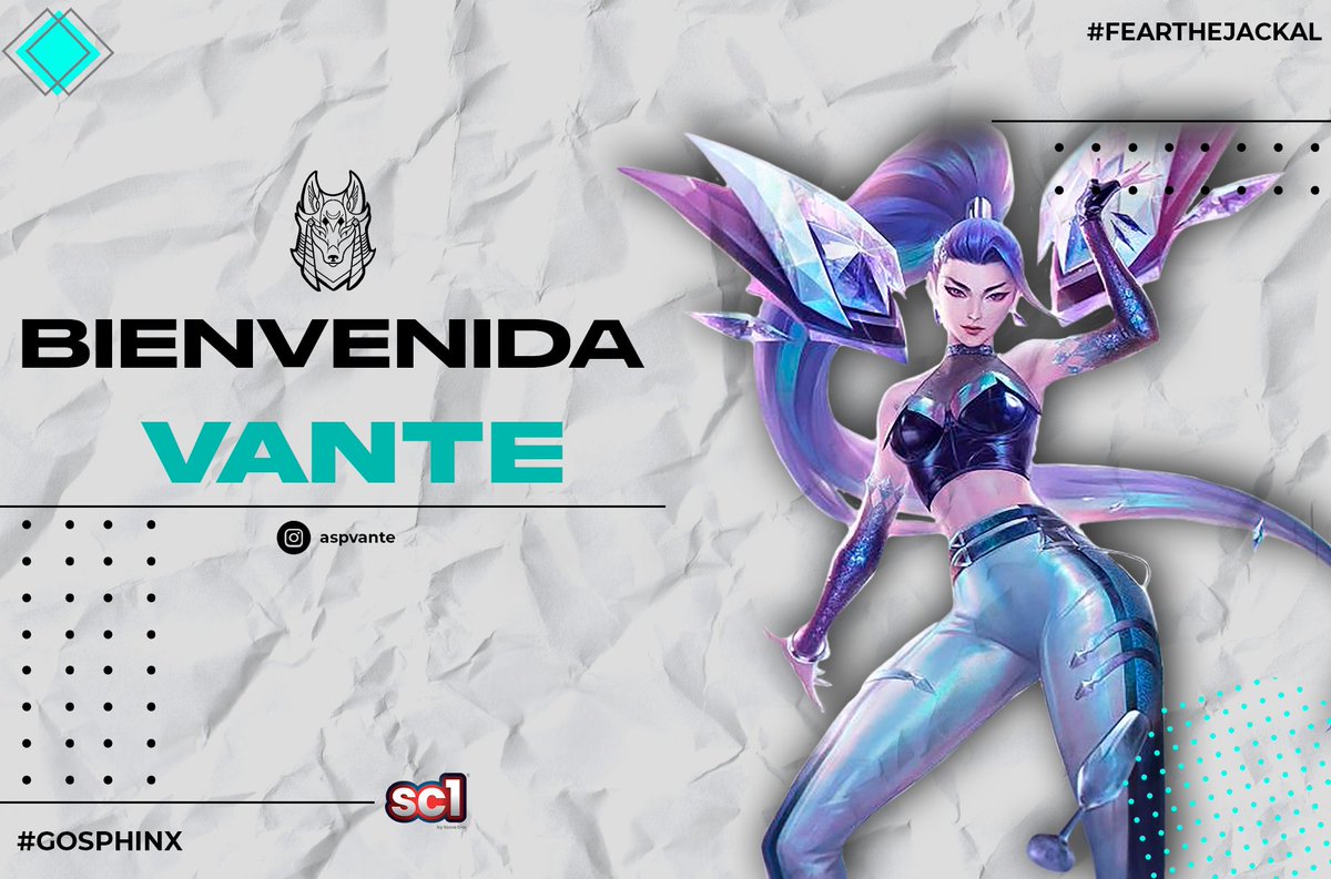 💛| S P H I N X

Con una calurosa bienvenida recibimos en Sphinx a Vante, quién estará dominando el carril inferior y farmeando su camino hacia la victoria!
Bienvenida Vante!

#GoSphinx #GoVante #GoASP #ASPWin