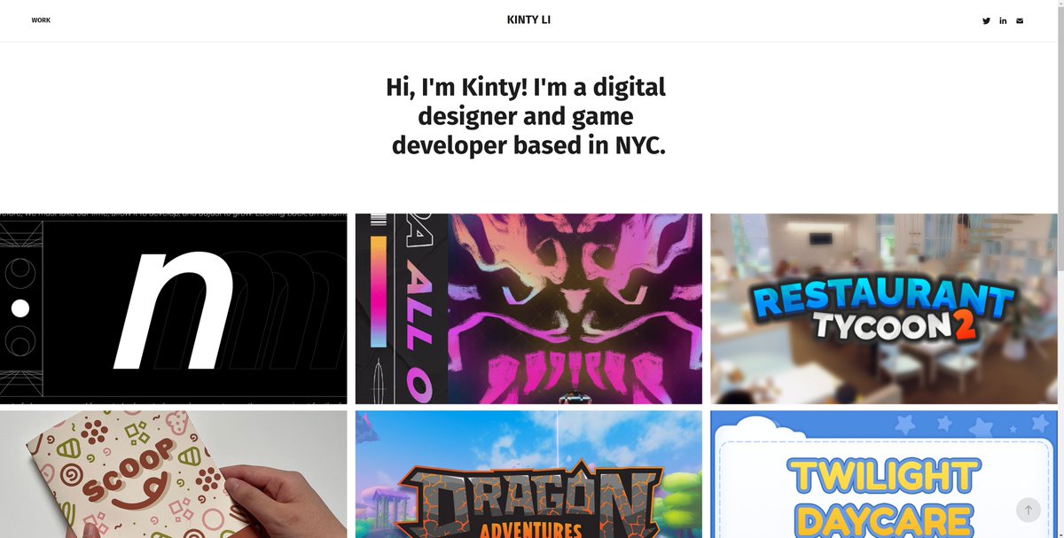 EGOTISMS_RBLX's tweet image. I (after a YEAR of procrastinating) finally updated my portfolio website: kintyli.com !!!
It's still missing some projects, but I updated the writing on all projects and finally added in Restaurant Tycoon 2! Take a look! #roblox #robloxdev