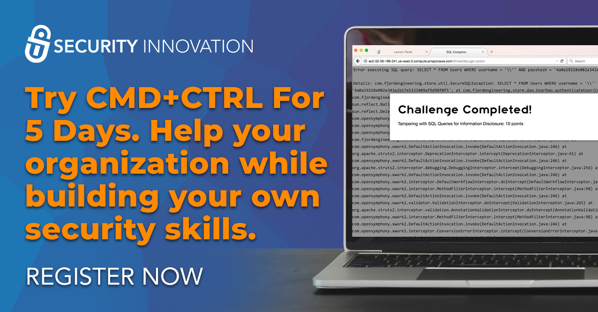 SecInnovation's tweet photo. Try CMD+CTRL for 5 Days. Register now to receive five-day access to see how CMD+CTRL can help your org while also up-skilling your own #security talents.
Register Now: https://t.co/2BFkwPRJbT
#cmdctrl #cmdctrlbasecamp #cybersecurity https://t.co/gG2oCjJiS5
