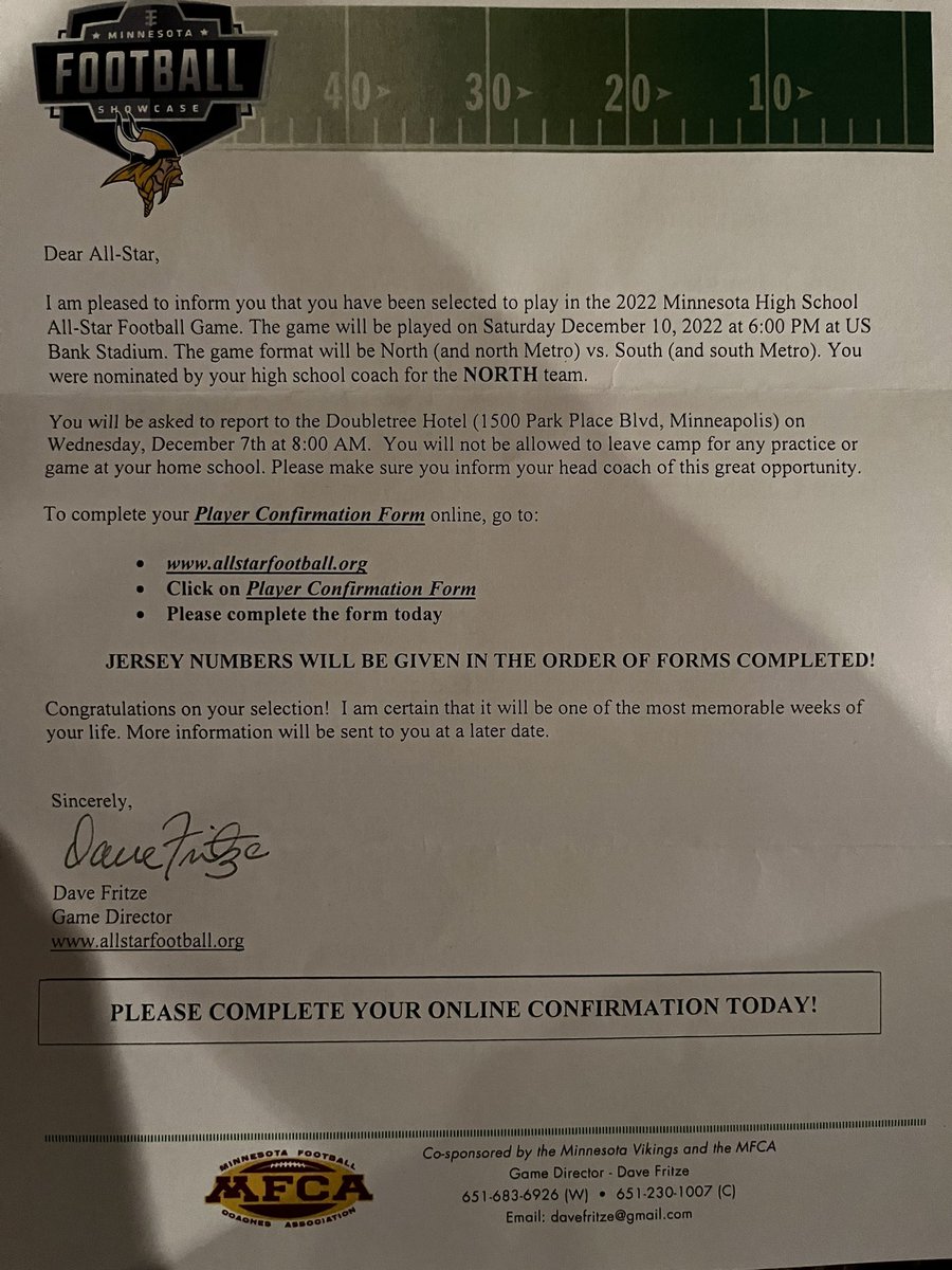 Exited to have this opportunity to play in the MN All Star Game!