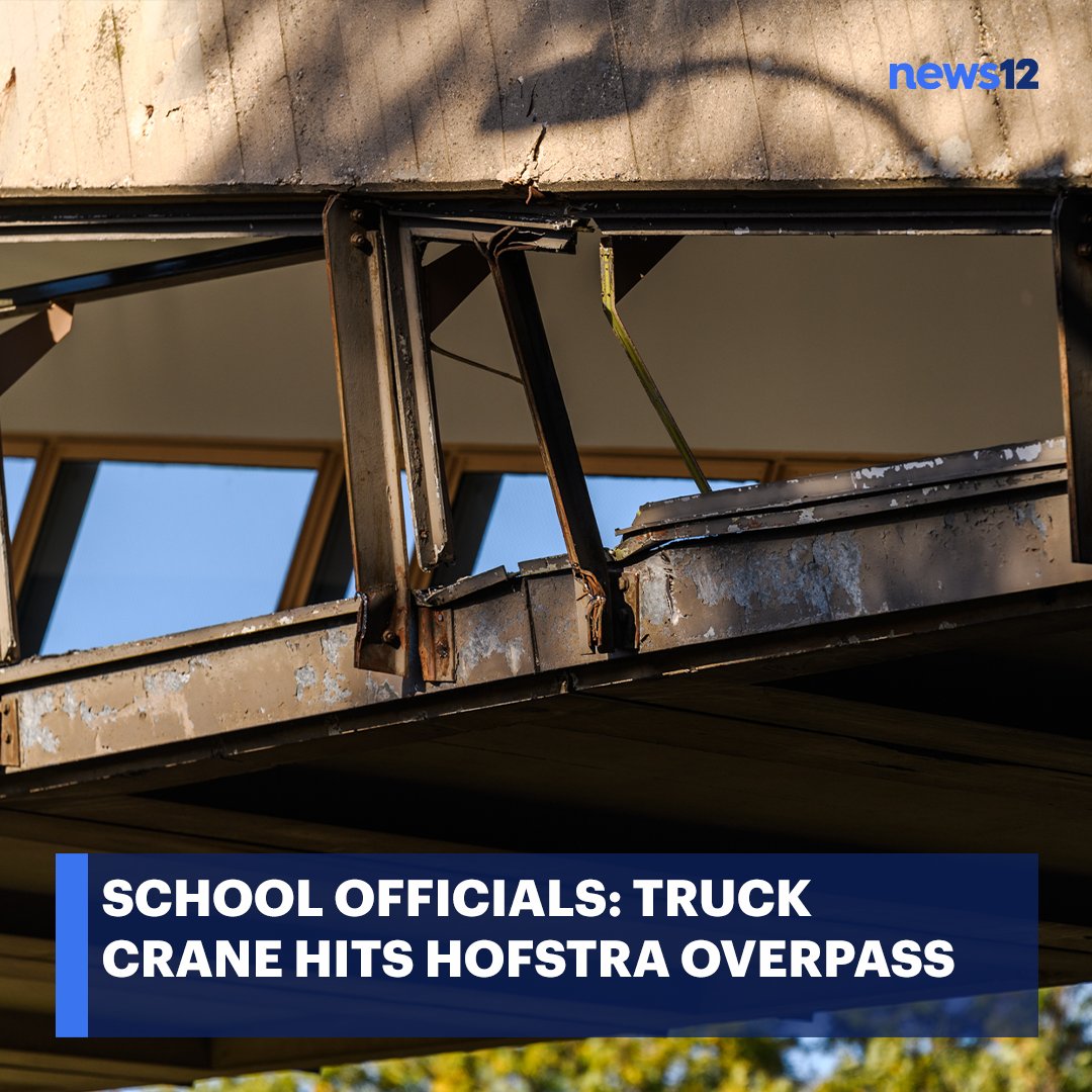 News12LI (@news12li) on Twitter photo CRANE HITS OVERPASS: The Unispan connects the Student Center and the Axinn Library. It will stay closed until the Town of Hempstead does repairs and inspections. Photo Courtesy: Jacob Lewis / <a href="/jacoblewismedia/">Jacob Lewis</a> bit.ly/3EmS1Y61rfrf CRANE HITS OVERPASS: The Unispan connects the Student Center and the Axinn Library. It will stay closed until the Town of Hempstead does repairs and inspections. Photo Courtesy: Jacob Lewis / <a href="/jacoblewismedia/">Jacob Lewis</a> bit.ly/3EmS1Y61rfrf