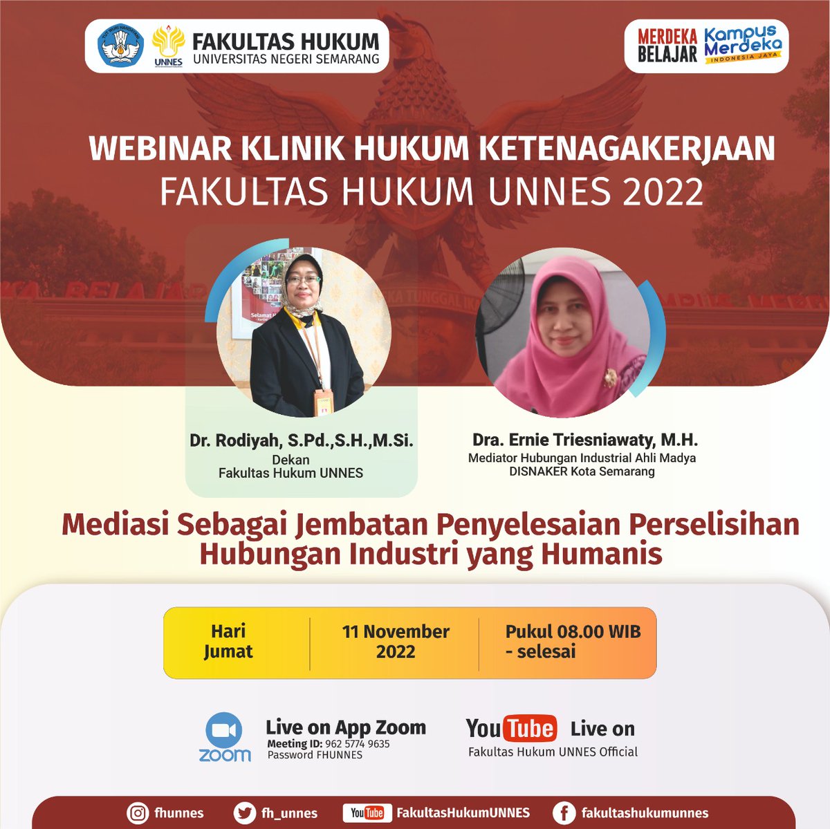 Salam Jumat penuh Giat Dulurnaker !!👋
Minaker ada info menarik dan penuh "daging" ilmu buat kalian nieh. Yuk simak bersama !🤗

#semarangpemkot
#semarangsimpulekonomijawa
#bergerakbersama
#semarangsemakinhebat
#amhi
#unnes
#disnakersmg 
#banggadadiwongsemaranggampanggolekgawean