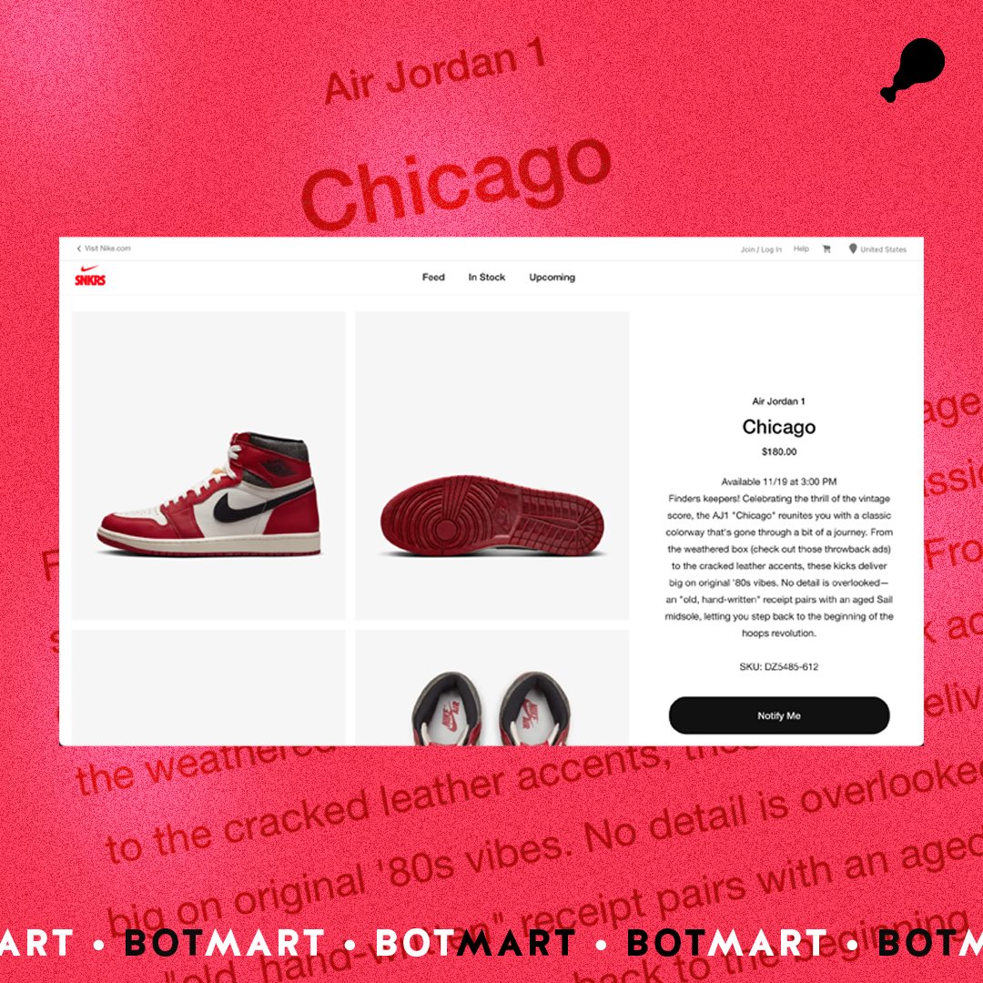 And it’s official, the Jordan 1 High “Chicago” has now loaded on the SNKRS app🔥 Do you think prices will stay where they’re at or drop now we have them loaded?⚠️