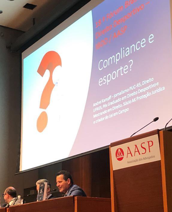 Hoje tive o prazer de participar do 18º Fórum de Direito Desportivo, do <a href="/IBDD_/">IBDD</a> e da <a href="/aasp_online/">AASP</a> . O tema da mesa foi Governança e Integridade como forma de proteger a autonomia esportiva. Resumo numa frase: integridade deixou de ser escolha, é sobrevivência.