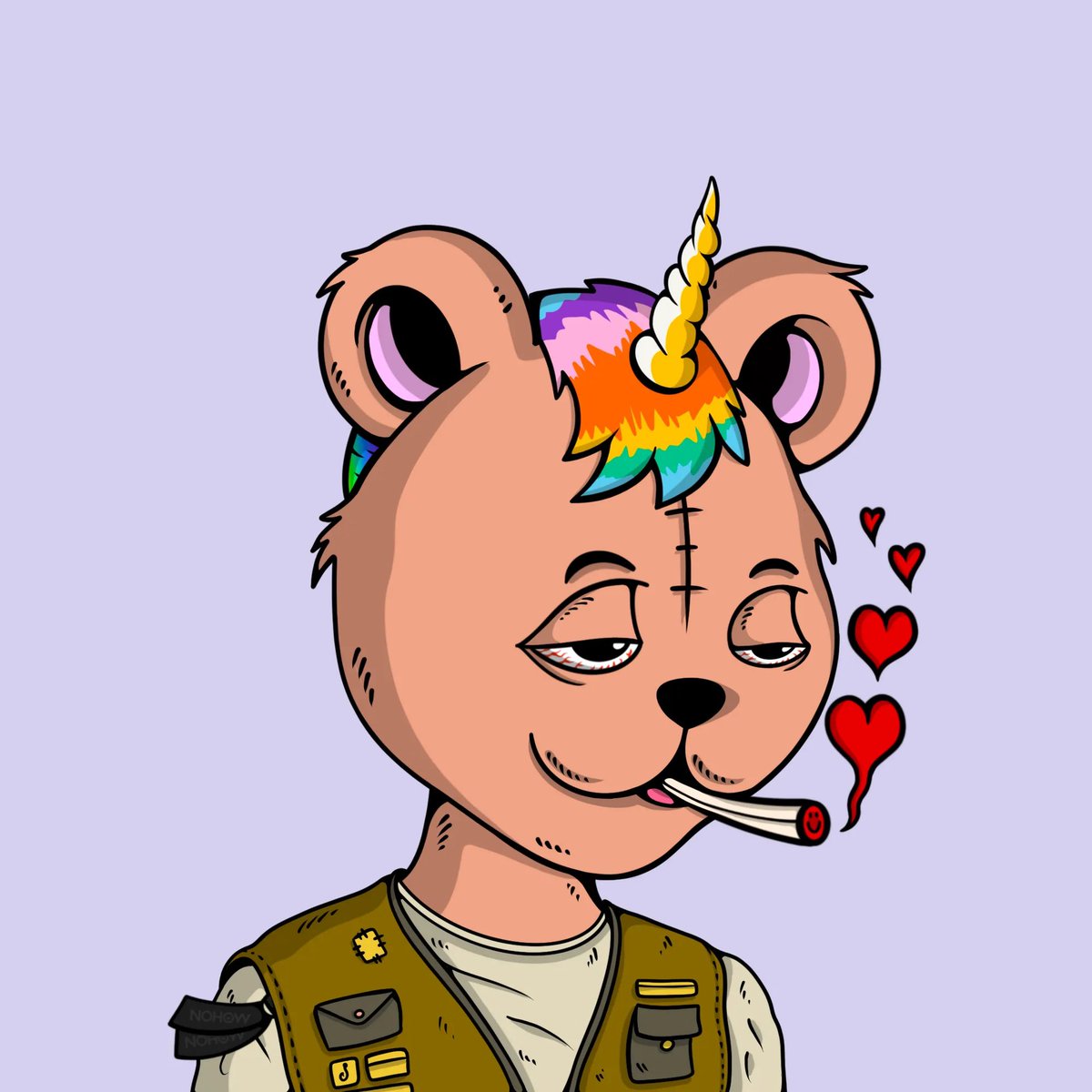 Newest pick up! @Hofbelievers 
Lucky #7 for me! I always wanted a bear with the Love Plant trait! I got the only one that was listed for sale 🙏🏾🔥😘 halfway to becoming a celestial bear now 🫠🐻‍❄️ I can’t wait for the next bull run I swear! 🔥🤩😶‍🌫️😤