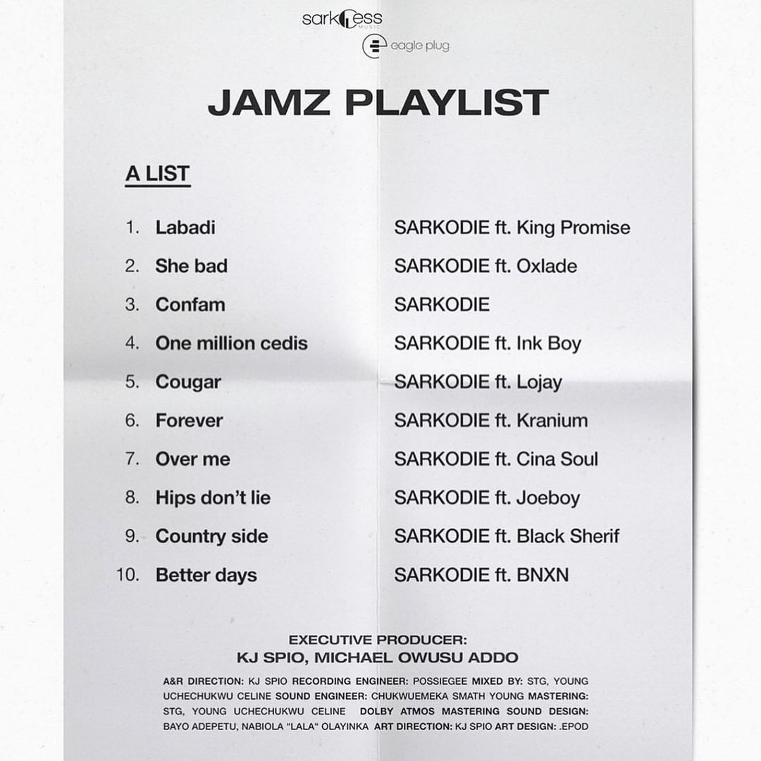 angeltownbaby's tweet image. 1/2 @sarkodie's 8th Studio Album Out Worldwide.  Sark reiterates, “Jamz album will sound like listening to your favorite DJ’s playlist on the radio, club, party or any fun event - back-to-back bangers, non-stop.