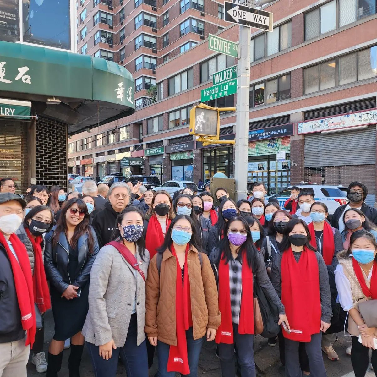 cpc_nyc's tweet photo. CPC, Charles B. Wang Community Health Center, and other Chinatown organizations joined @ChrisMarteNYC in a dedication of Harold Lui Way. Harold was a founder of CPC and other Chinatown organizations and passed away last year. Po-Ling Ng spoke on behalf of CPC at the dedication. https://t.co/mNsQFIO6hr