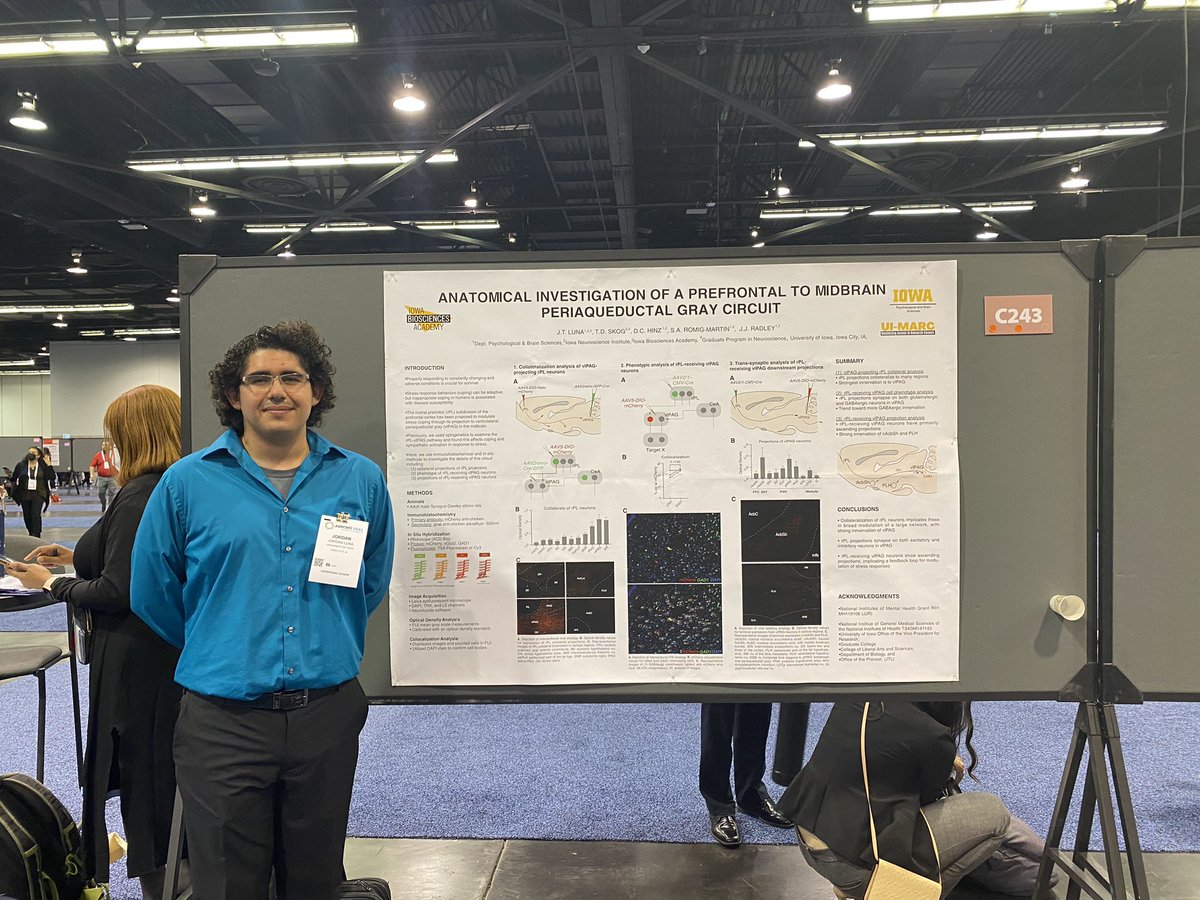 IowaSciAcademy's tweet photo. Jordan Luna from the Iowa Sciences Academy (ISA) - MARC program presented his research today @ABRCMS.  Great job Jordan! Find out more about ISA’s programs for undergrad researchers at https://t.co/CABYcgpRXN. https://t.co/mMBPUiXF9n