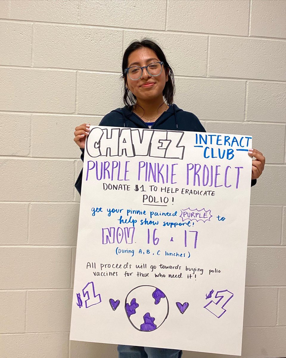 LobosInteract's tweet photo. Purple Pinkie Poster Making Day 2! Don't forget to bring $1 on November 16 and 17 to donate towards eradicating polio! 💉 https://t.co/oeNSQ5gmQ4