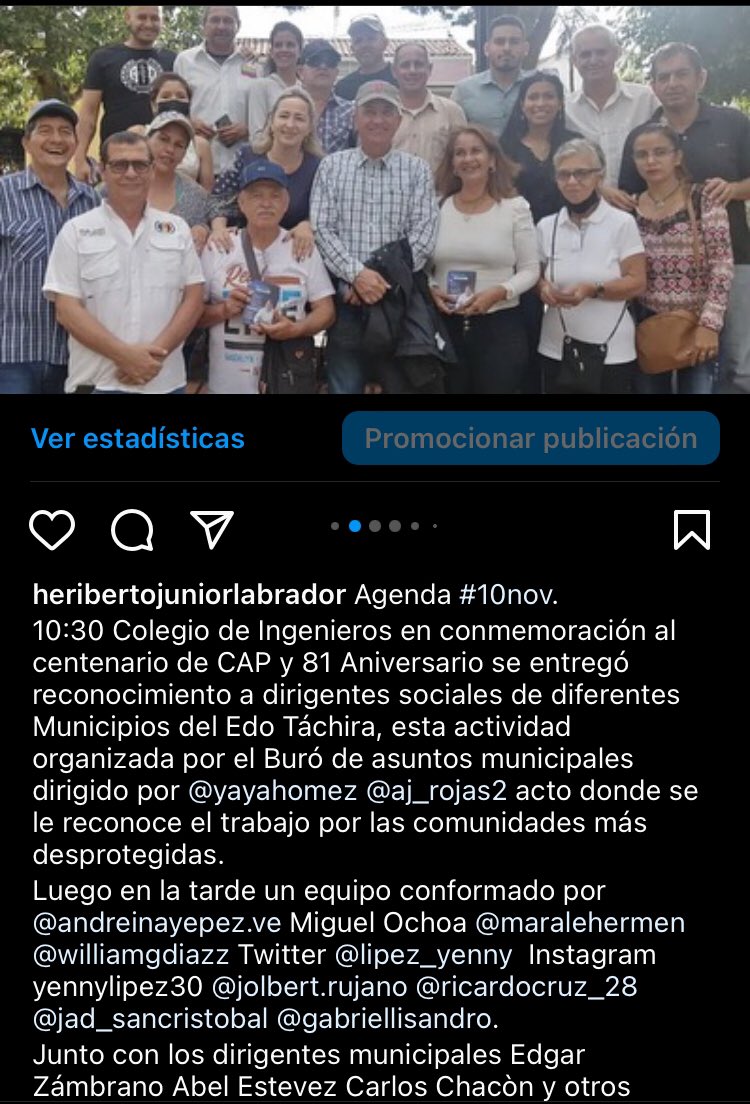 heribertoLabrad's tweet photo. #10Noviembre AGENDA:
Acto de reconocimiento a dirigentes comunitarios del Edo Táchira, organizado por @YAJAIRAHOMEZ2.
Luego contacto directo con los habitantes de Capacho Viejo #Táchira está con @prospericarlos primarias 2023. @AndreinaYepezVe @miguel_8_a_z https://t.co/sSHEJquzAr