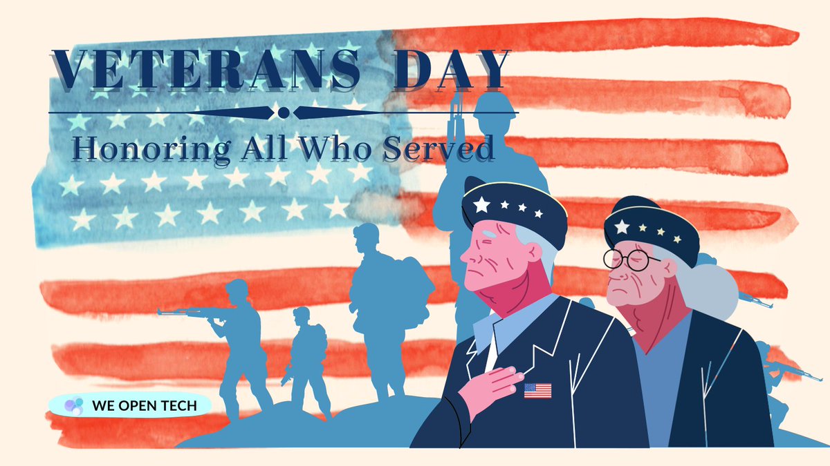 WeOpenTech's tweet image. To all those who have served and those who continue to serve, thank you for your service. We are grateful for your sacrifices and the example you set for us - your courage, strength and dedication - in war and in peace. #VeteransDay