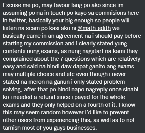 catbrainstormer's tweet photo. Ito po yung context. Please report and block @math_edith. To the clients, please be vigilant po. https://t.co/gisVFMW85n