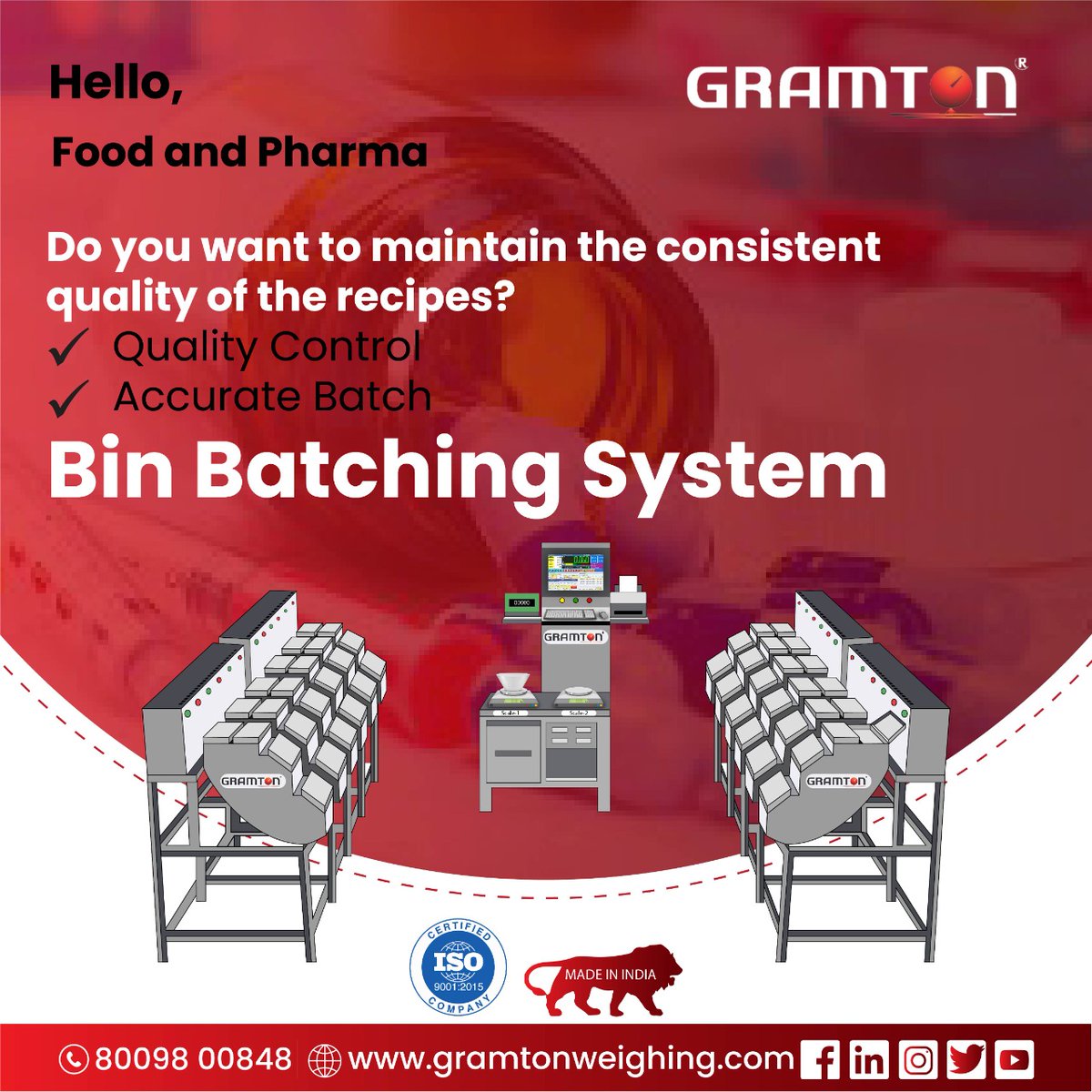 GramtonAuto's tweet photo. Bin Batching System by Gramton helps in tremendous ways for recipe industries. The entire system helps in maintaining the consistent taste &amp; quality of the batch. It helps in mixing the right amount and ingredients to eliminate errors and wastage by the workers. 
#binbatchsystem https://t.co/l3Qvjh98hR