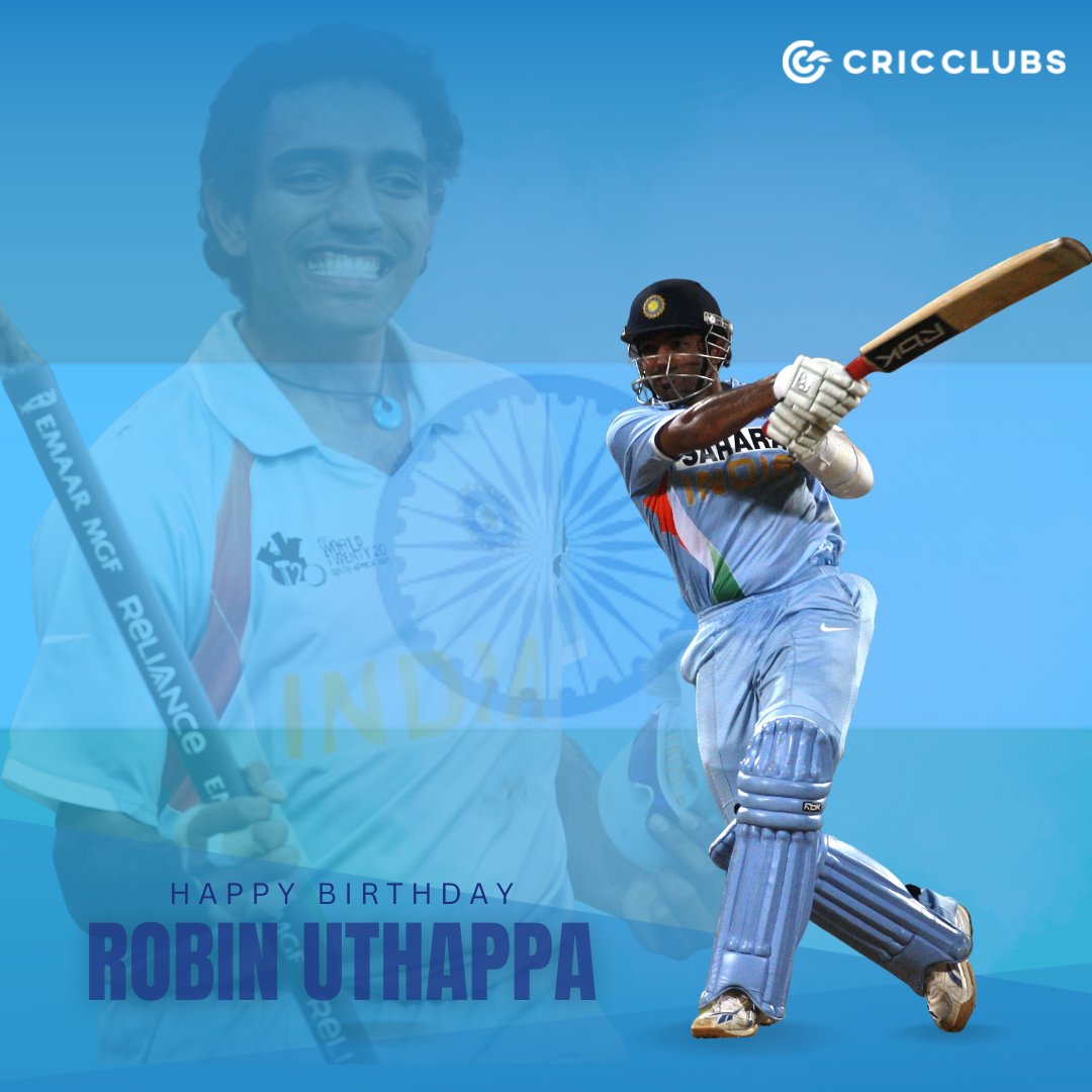 Wishing Former Indian cricketer Robin Uthappa a very happy birthday 