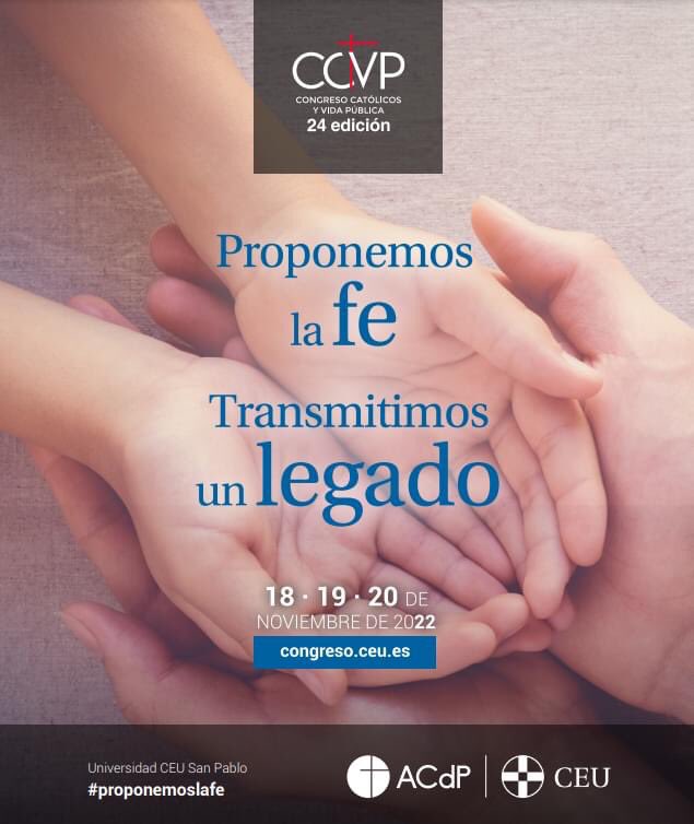 ACdP_Alicante's tweet photo. 🗓️ En una semana tendrá lugar el 24 @CongresoCyVP (Católicos y Vida Pública): #ProponemosLaFe. Te esperamos en Madrid los días 18, 19 y 20 de noviembre.

✒Inscripción: https://t.co/hY8JWwc8fh

▶️Programa: https://t.co/agoud5EaOb https://t.co/6PMdrvOW4W