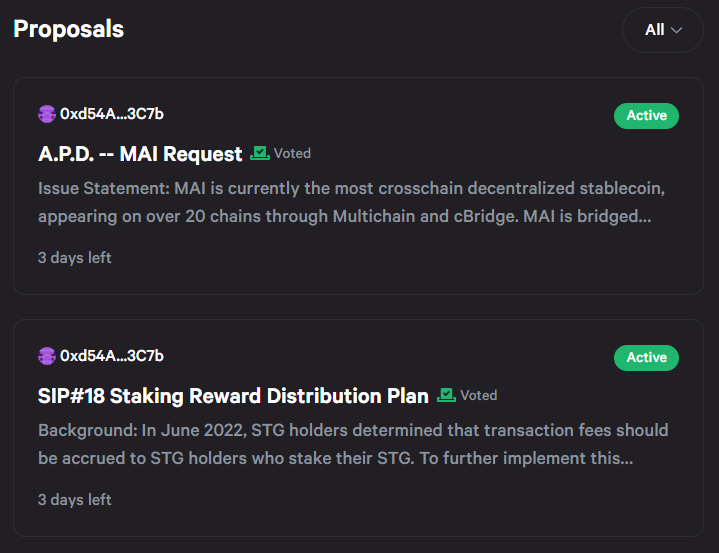 CryptoDuck_TH's tweet photo. แจ้งเตือน: ผู้ที่ stake เหรียญ $STG ของ @StargateFinance สามารถไปโหวต proposal ได้นะครับ มีมาใหม่ 2 อัน
👉 https://t.co/opFUfwqfiV https://t.co/NSOdYM2llY