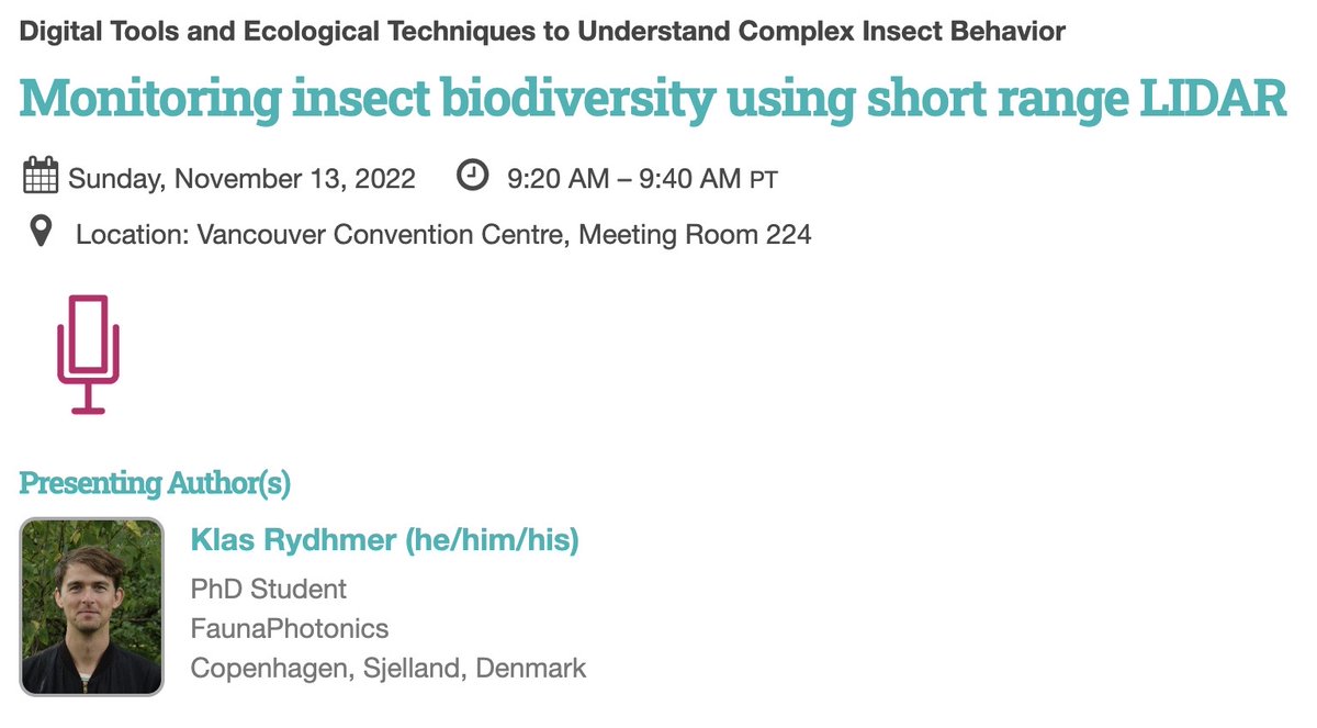 This weekend #FaunaPhotonics will present a deep dive into our technology at <a href="/EntsocAmerica/">Entomological Society of America</a>'s ESA, ESC and ESBC Joint Annual Meeting in Vancouver. Focusing on the statistical and #ML models that allow us to quantify #insect biodiversity. #weseeinsects #AI #greentech #sustainable