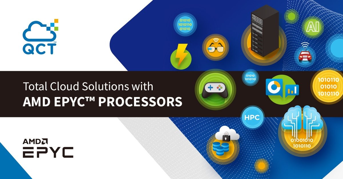 QuantaQCT's tweet image. .@QuantaQCT offers AMD #EPYC powered platforms that deliver advanced #datacenter performance for AI, HPC, and cloud applications. Visit our website to view our #totalcloudsolutions: bit.ly/2YAmjUf