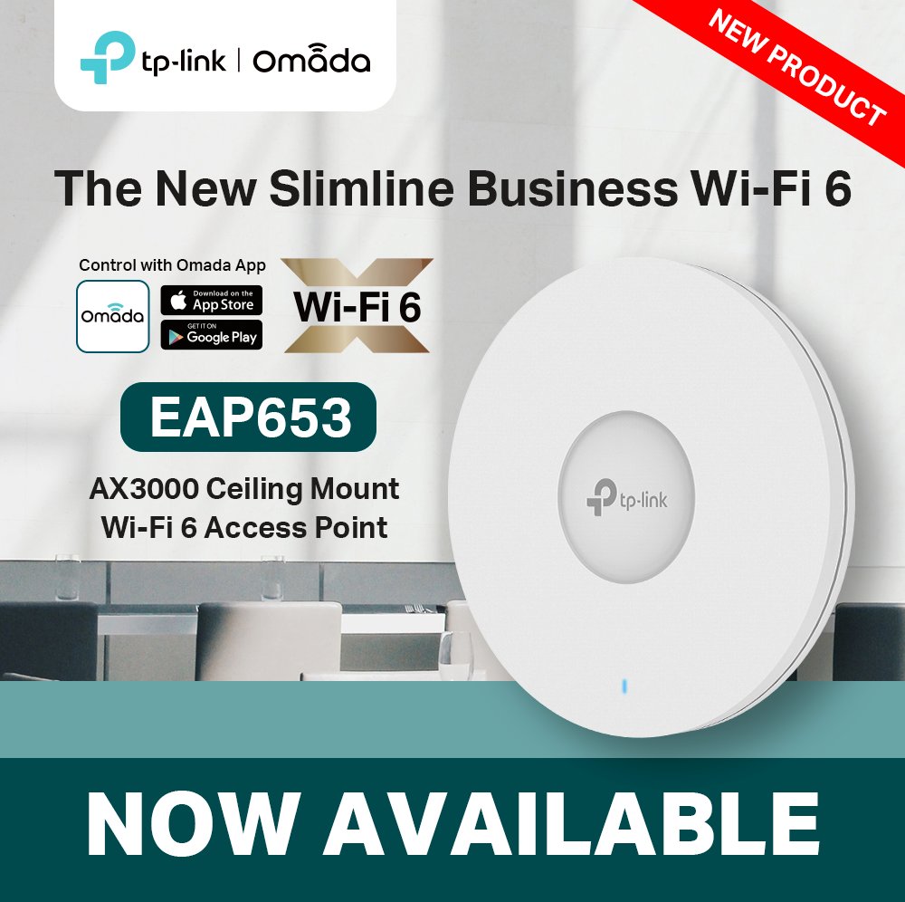 tplinksmbph's tweet image. TP-Link EAP653, AX3000 Ceiling Mount WI-FI 6 Access Point is NOW AVAILABLE! TP-Link EAP653 is designed for business environments requiring high-performance WI-FI 🙌💯

#TPLinkPH #LevelUpYourNetwork