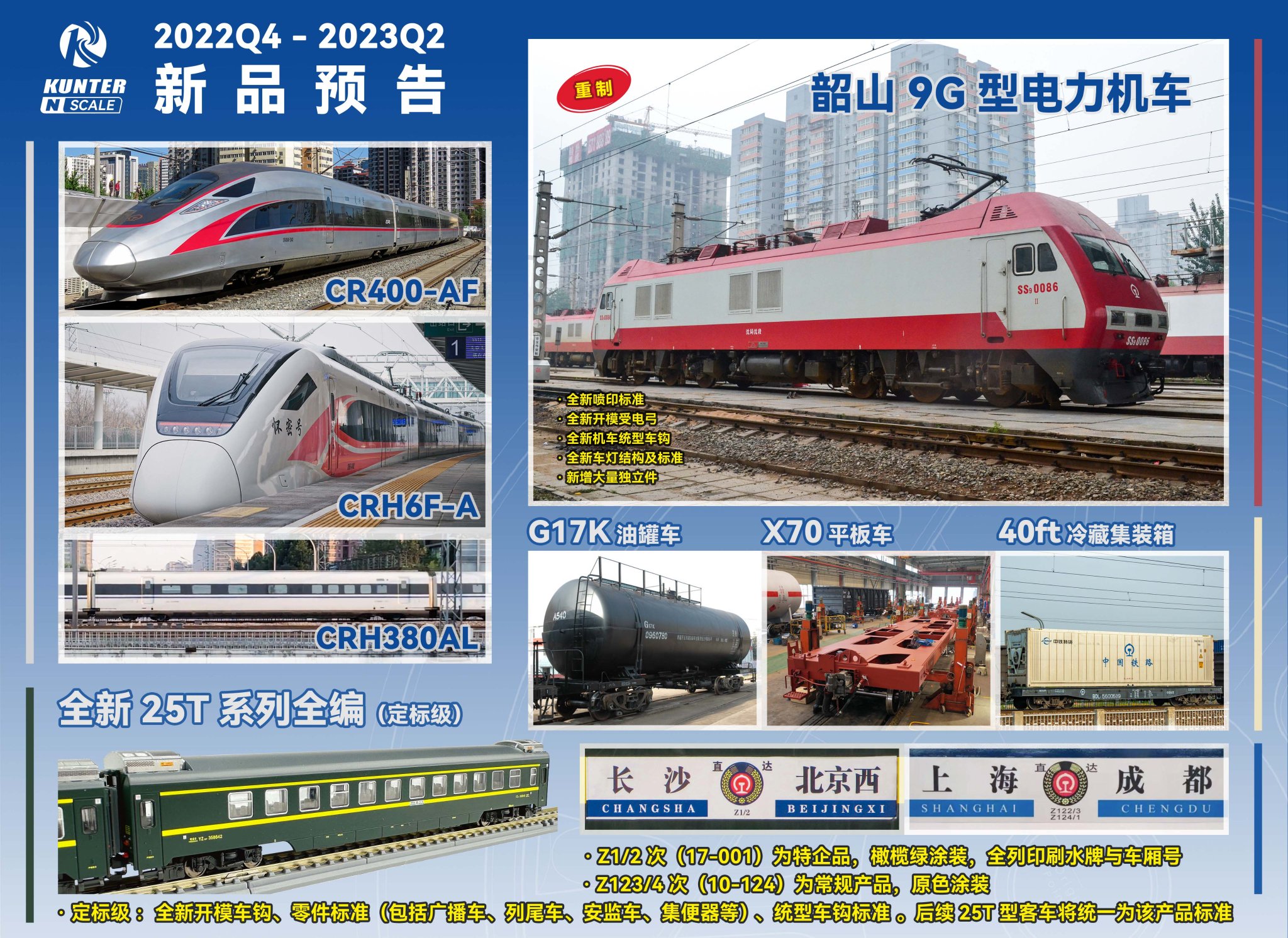 CR400AF型 2022 量産型 香港行き 紅神龍塗装 (8両セット) ☆外国