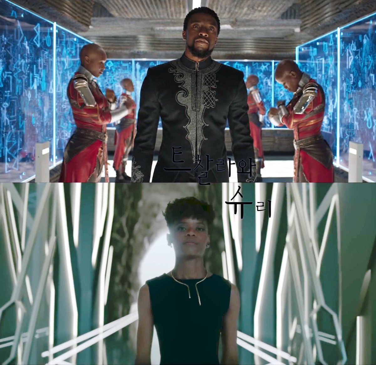 26. 첨부짤하단 블팬2웹공개영상슈리 볼 때마다 블팬1트찰라의 장면을 슈리의 느낌으로 가져온 구도 같다고 느낌. 블팬시리즈에 그런 거 꽤 있지 않나… 백화차 문을 열며 나오는 킬몽거, 쓰론룸 문을 열고 들어오는 킬몽거, 쓰론룸 문을 열고 들어오는 트찰라처럼 의도적이지 않을까 싶은 유사구도들?