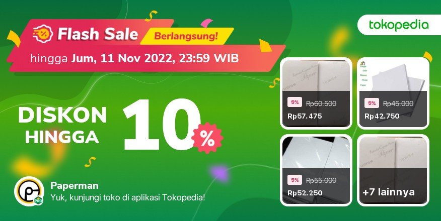CepePhotography's tweet photo. Kejar penawaran eksklusif di Flash Sale dari Paperman hanya di @Tokopedia. Hanya sampai 11 Nov 2022 pukul 23.59 WIB! https://t.co/8B4bV01mBj https://t.co/iDg8Z7oFAB