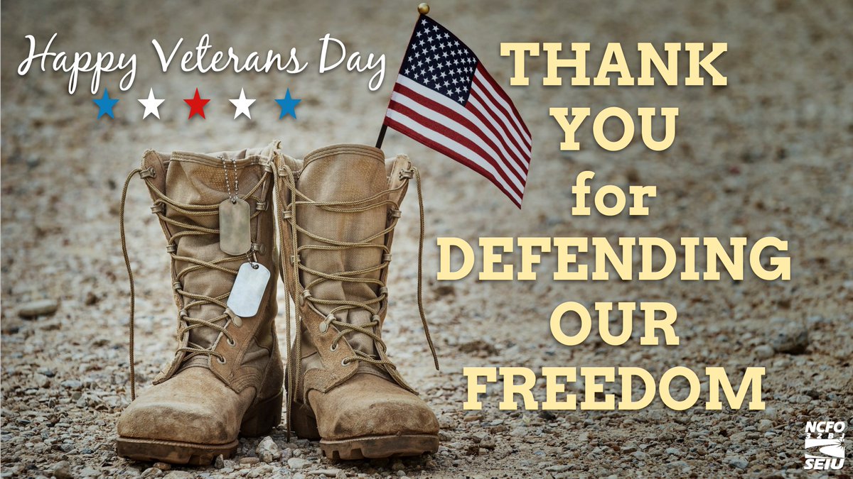 To all our NCFO members and their families who are veterans or on active duty, thank you for everything you’ve done for our country.  You’re among the best our nation has to offer. We would not be here without you.

-President Dean Devita &amp; Secretary-Treasurer Robert Smith