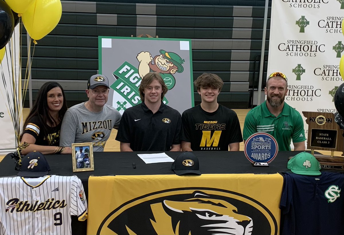 Excited to sign my National Letter of Intent to <a href="/MizzouBaseball/">Mizzou Baseball</a>. Thank you to Coach Herrin <a href="/AdidasAsBSB/">Adidas A’s</a> , Coach Spitz <a href="/BaseballIrish/">Irish Baseball</a> and my pitching coaches <a href="/premierpitching/">Premier Pitching and Performance</a> for their help.