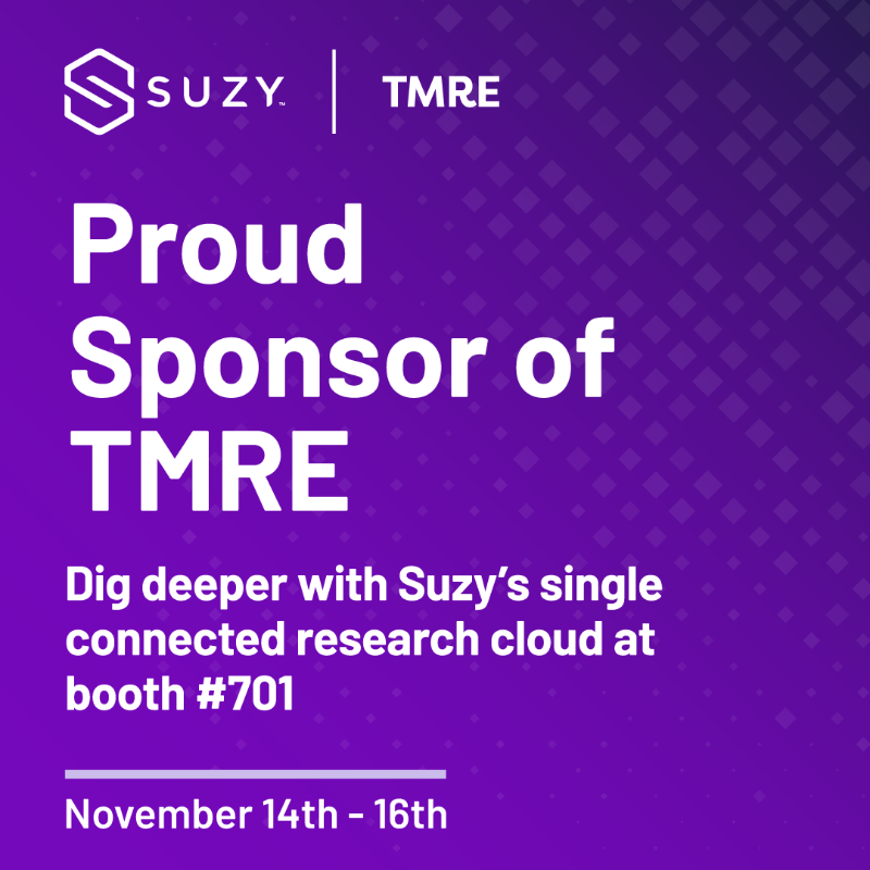 AskSuzyBiz's tweet photo. Where are consumers willing to spend and where are they trying to save? 🤔 Learn the answer at #TMREvent in booth #701 with Suzy’s end-to-end consumer insights platform. See you there! https://t.co/aMxjzoxg5s