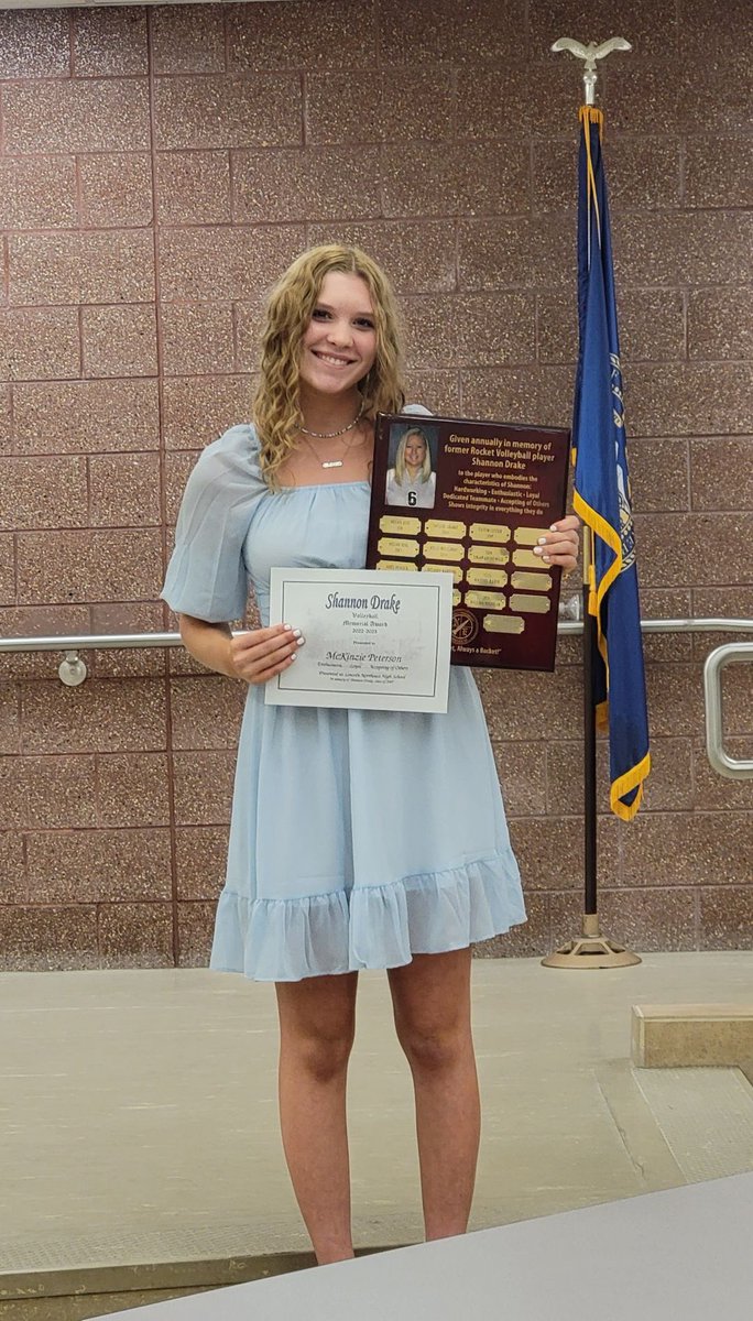 I am honored to receive the Shannon Drake award from my first varsity volleyball season at lincoln northeast. Thank you for an amazing season! here’s to three more seasons!