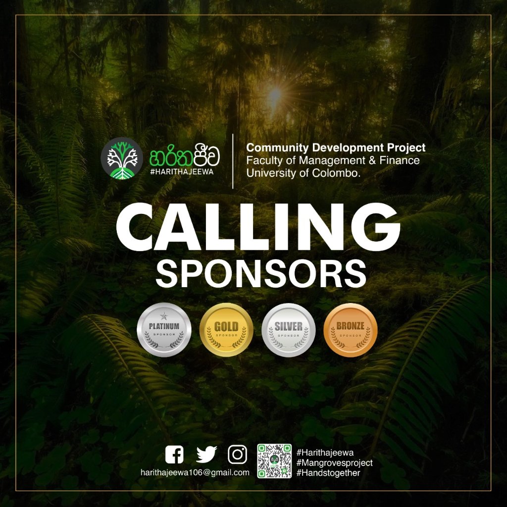 harithajeewa's tweet photo. Calling for sponsorships!  🍀 
We are raising funds for valuable sponsorships to help restore Mother Nature’s fallen hero in battle, none other than, #MANGROVES. 
Join us in restoring a mangrove by giving your vital contribution and sponsorships  😄  💚 https://t.co/hZEUIIwzdJ