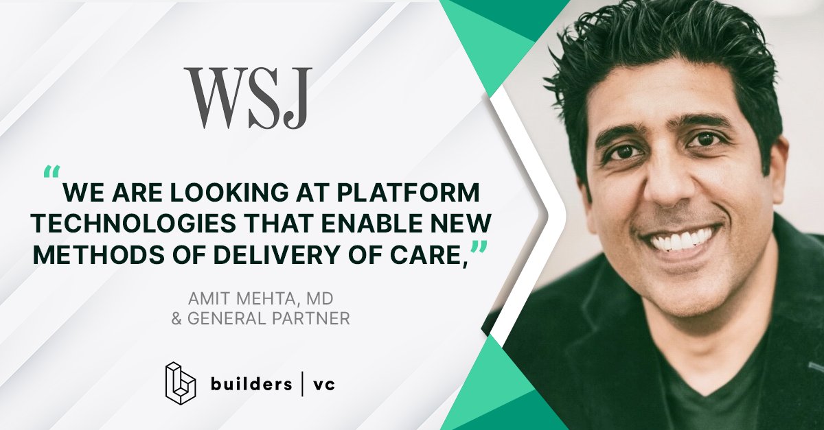 WSJ: Amit Mehta, MD, general partner of venture firm Builders VC, said he also is betting on lawmakers’ support for #telehealth and is considering various opportunities in the sector.

wsj.com/articles/prosp…

#healthcare #healthTech
