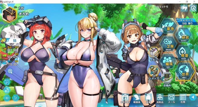 同じテーマのスキンだと体型の違いが強調されてとてもいいですね・・・
#LastOrigin 